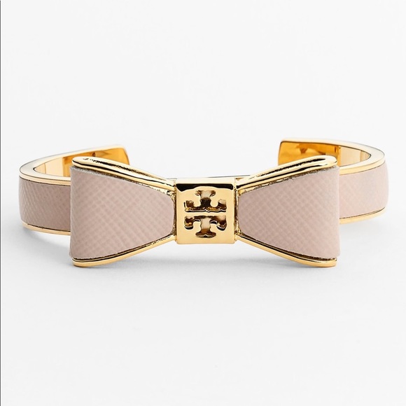 Tory Burch • Bow Leather Cuff Bracelet - Picture 1 of 4